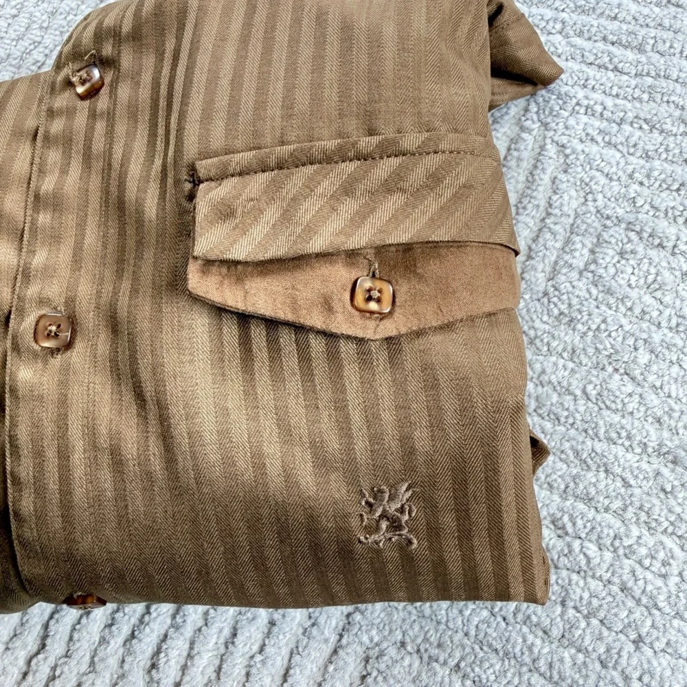 Stacy Adams Walking Suit Mens XL 40 Tan Herringbone Suede Elbow Patch 2pc Set